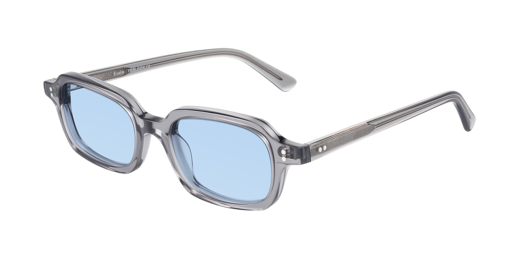 Angle of Eustis in Transparent Gray with Light Blue Tinted Lenses