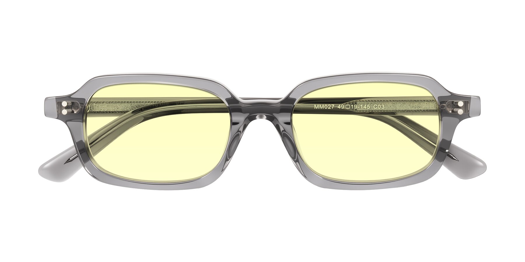 Folded Front of Eustis in Transparent Gray with Light Yellow Tinted Lenses