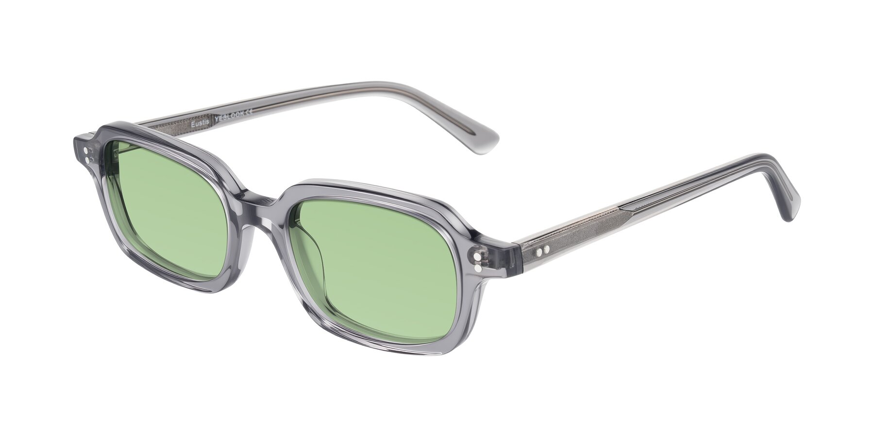 Angle of Eustis in Transparent Gray with Medium Green Tinted Lenses