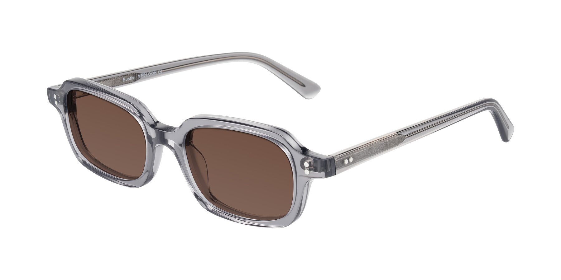 Angle of Eustis in Transparent Gray with Brown Tinted Lenses