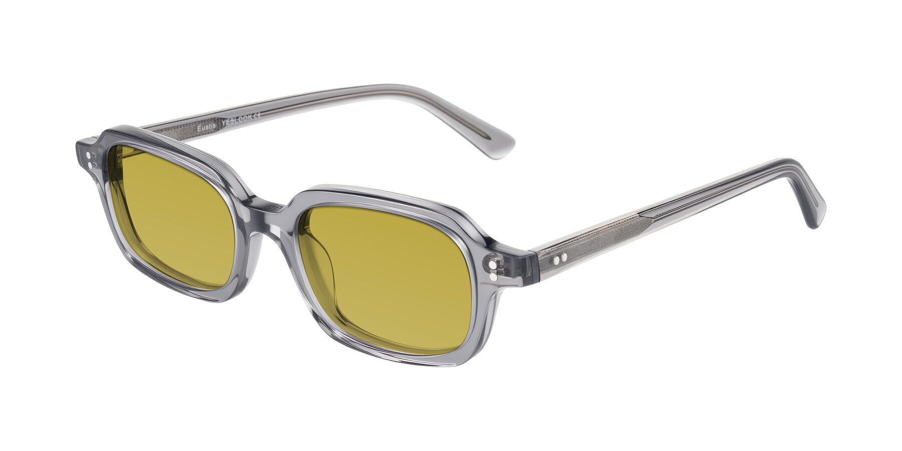 Angle of Eustis in Transparent Gray with Champagne Tinted Lenses
