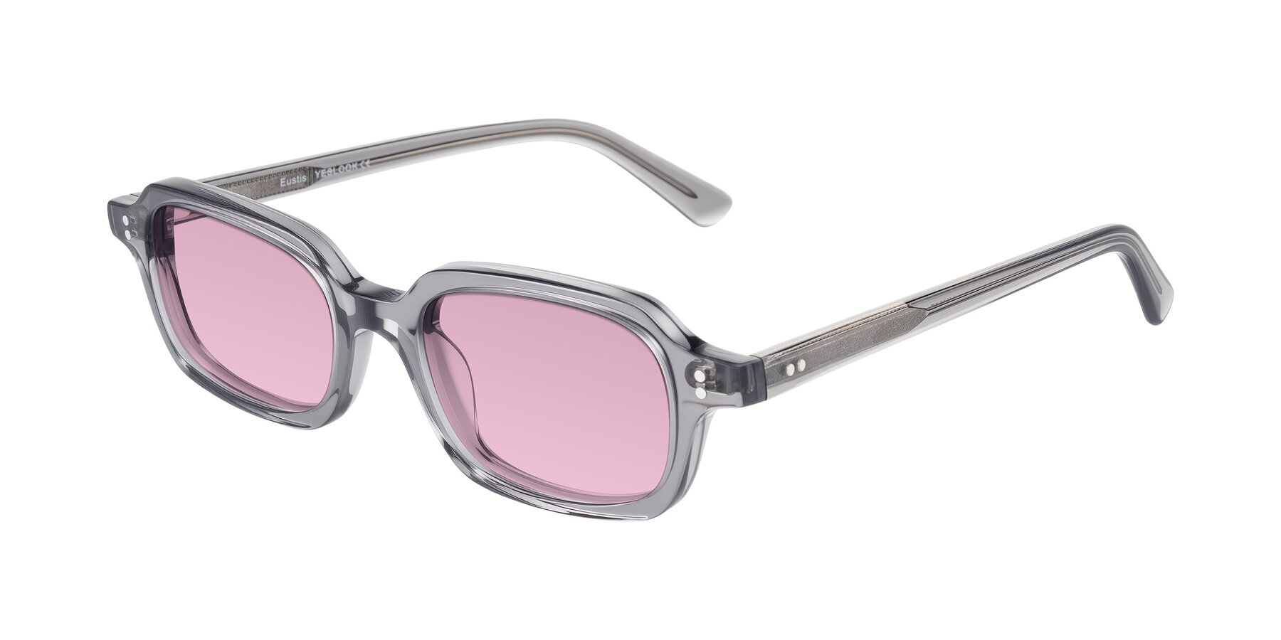 Angle of Eustis in Transparent Gray with Light Wine Tinted Lenses