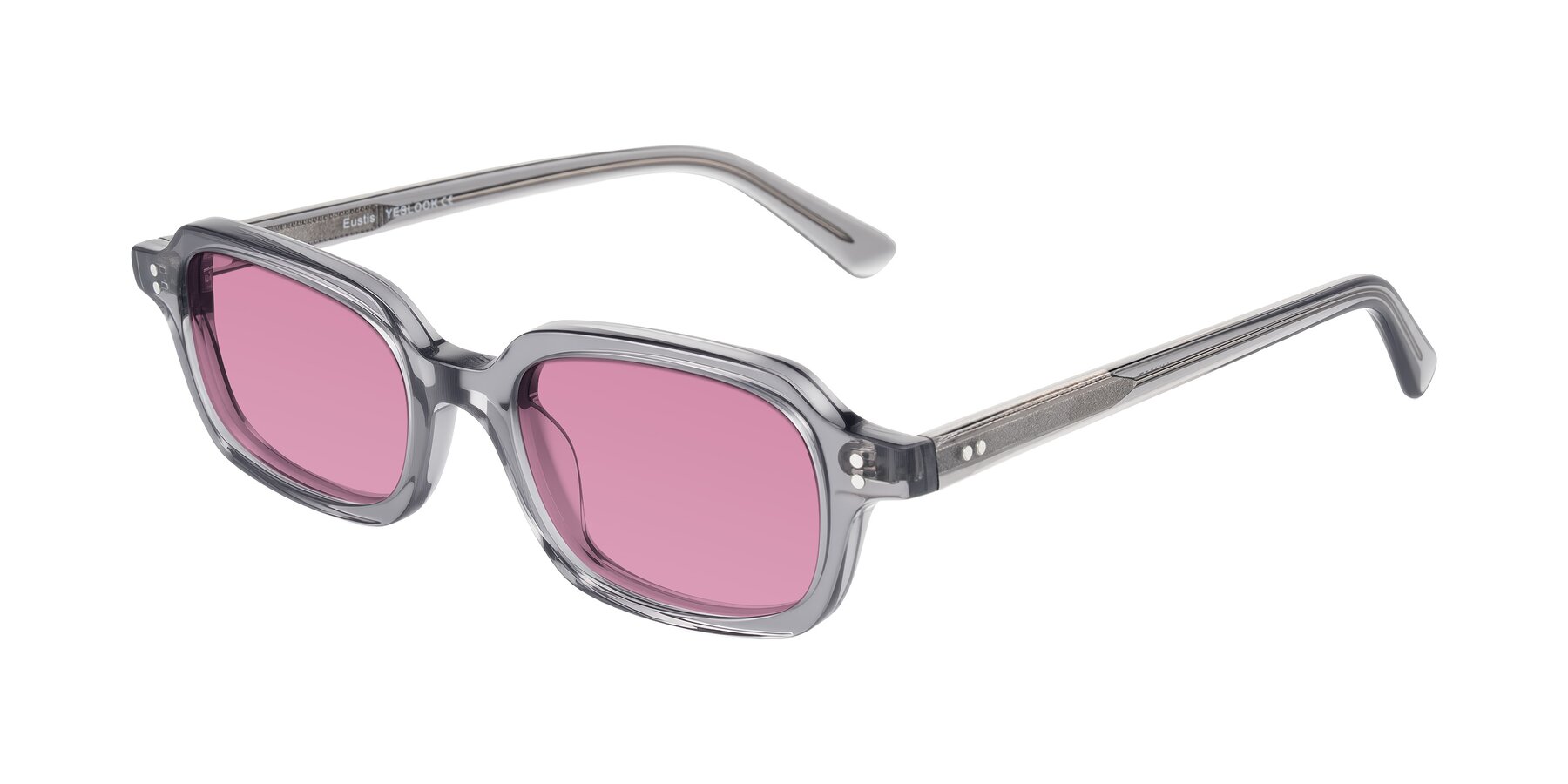 Angle of Eustis in Transparent Gray with Medium Wine Tinted Lenses