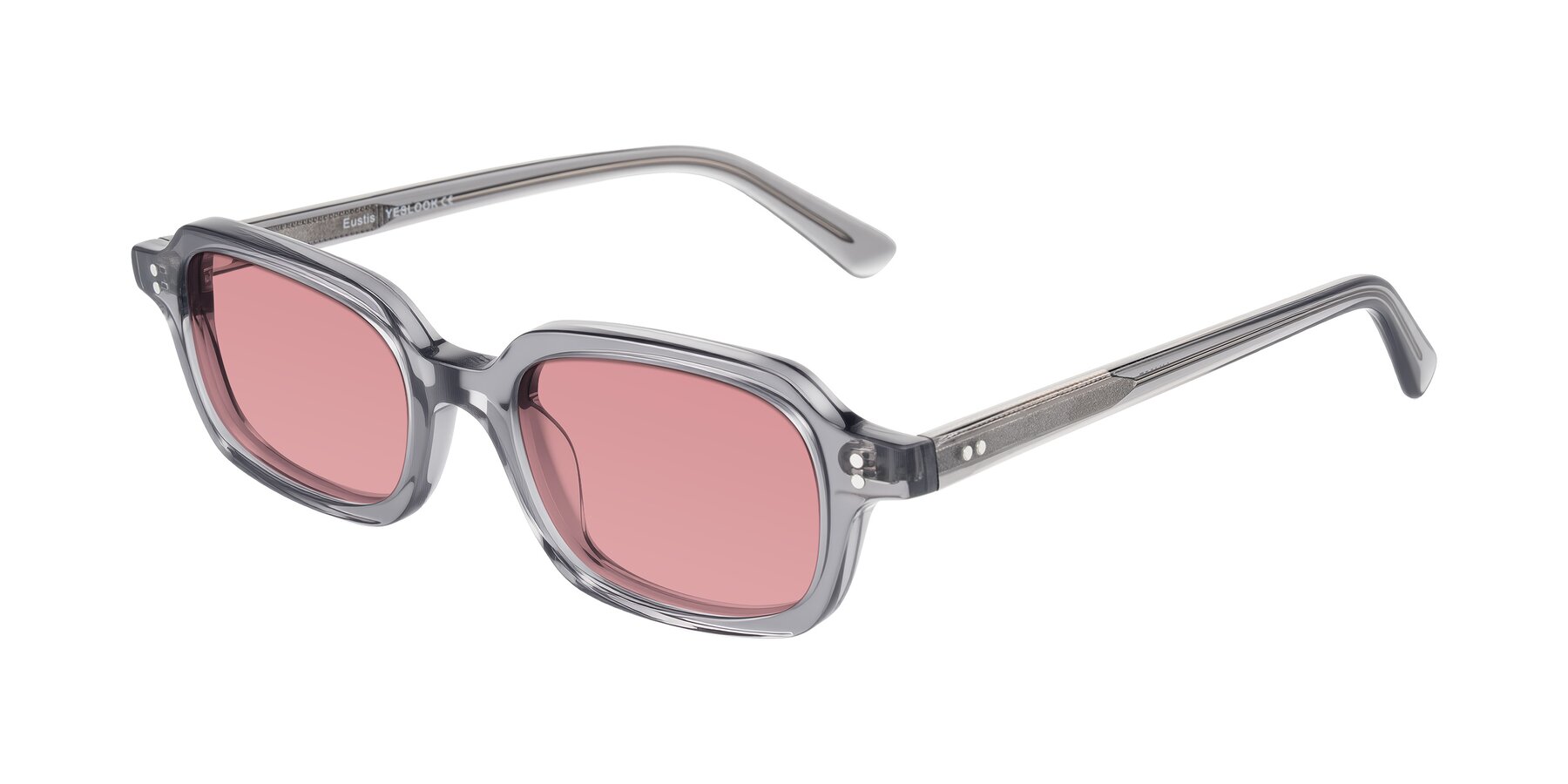 Angle of Eustis in Transparent Gray with Medium Garnet Tinted Lenses