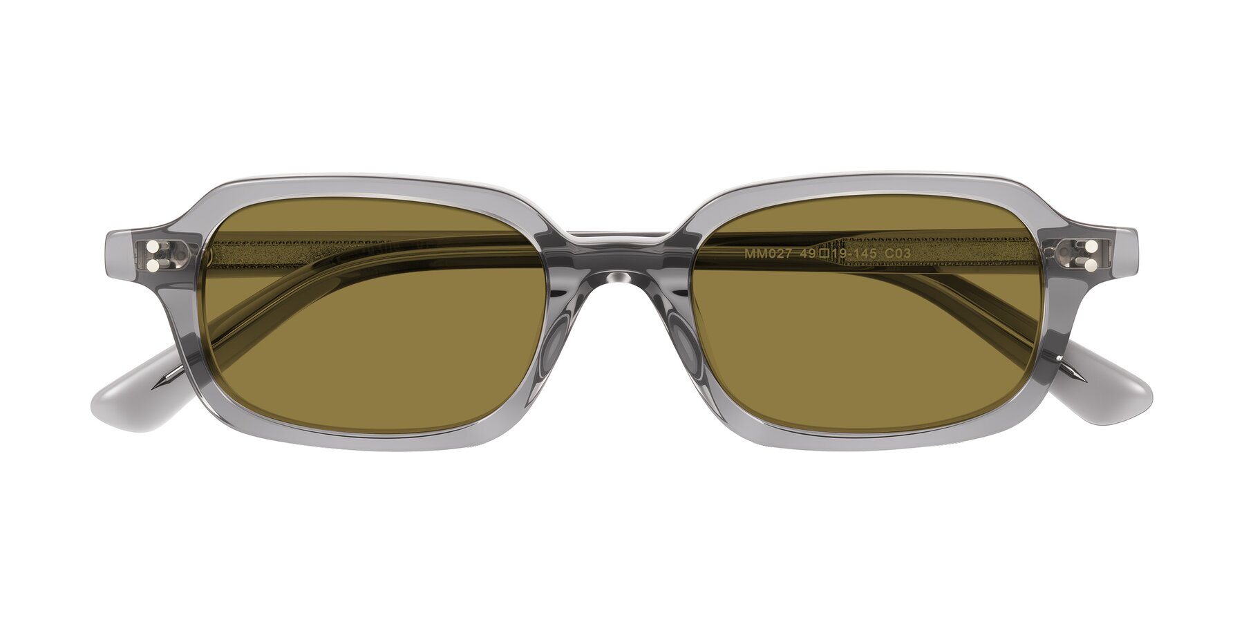 Folded Front of Eustis in Transparent Gray with Brown Polarized Lenses