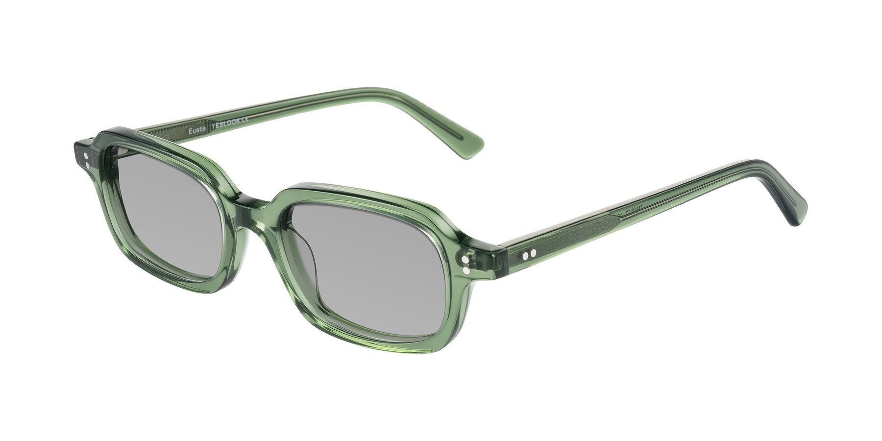 Angle of Eustis in Transparent Green with Light Gray Tinted Lenses