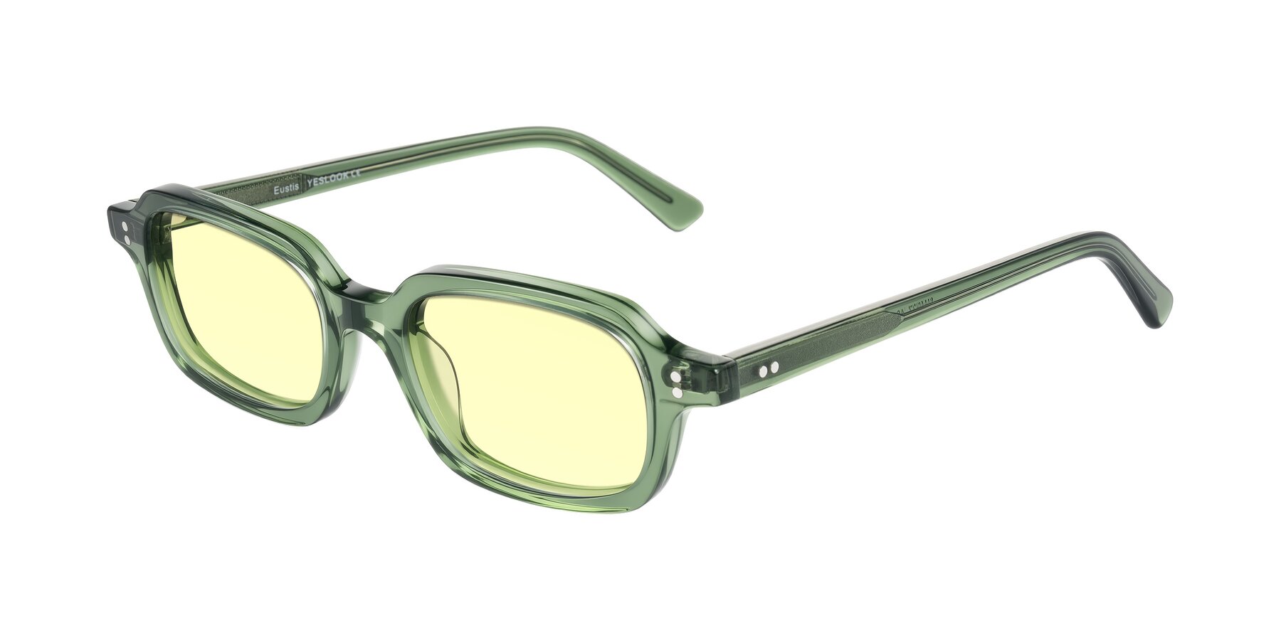 Angle of Eustis in Transparent Green with Light Yellow Tinted Lenses