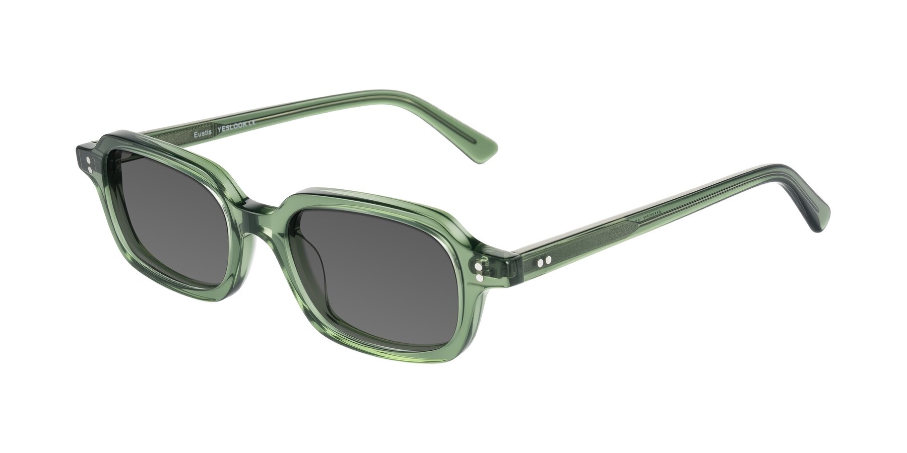 Angle of Eustis in Transparent Green with Medium Gray Tinted Lenses