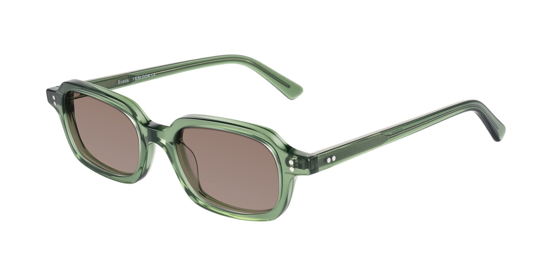 Angle of Eustis in Transparent Green with Medium Brown Tinted Lenses