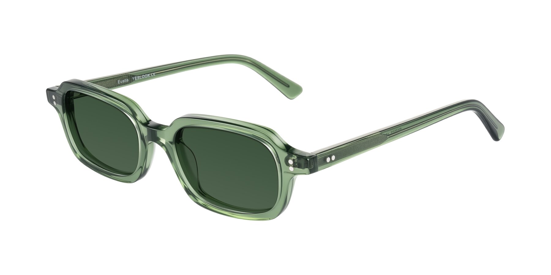 Angle of Eustis in Transparent Green with Green Tinted Lenses