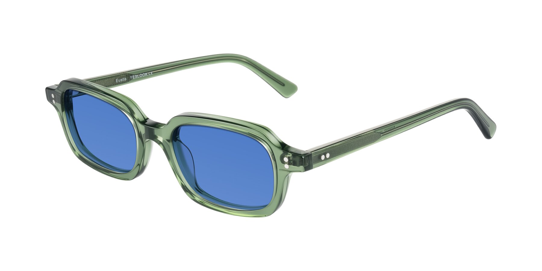 Angle of Eustis in Transparent Green with Blue Tinted Lenses