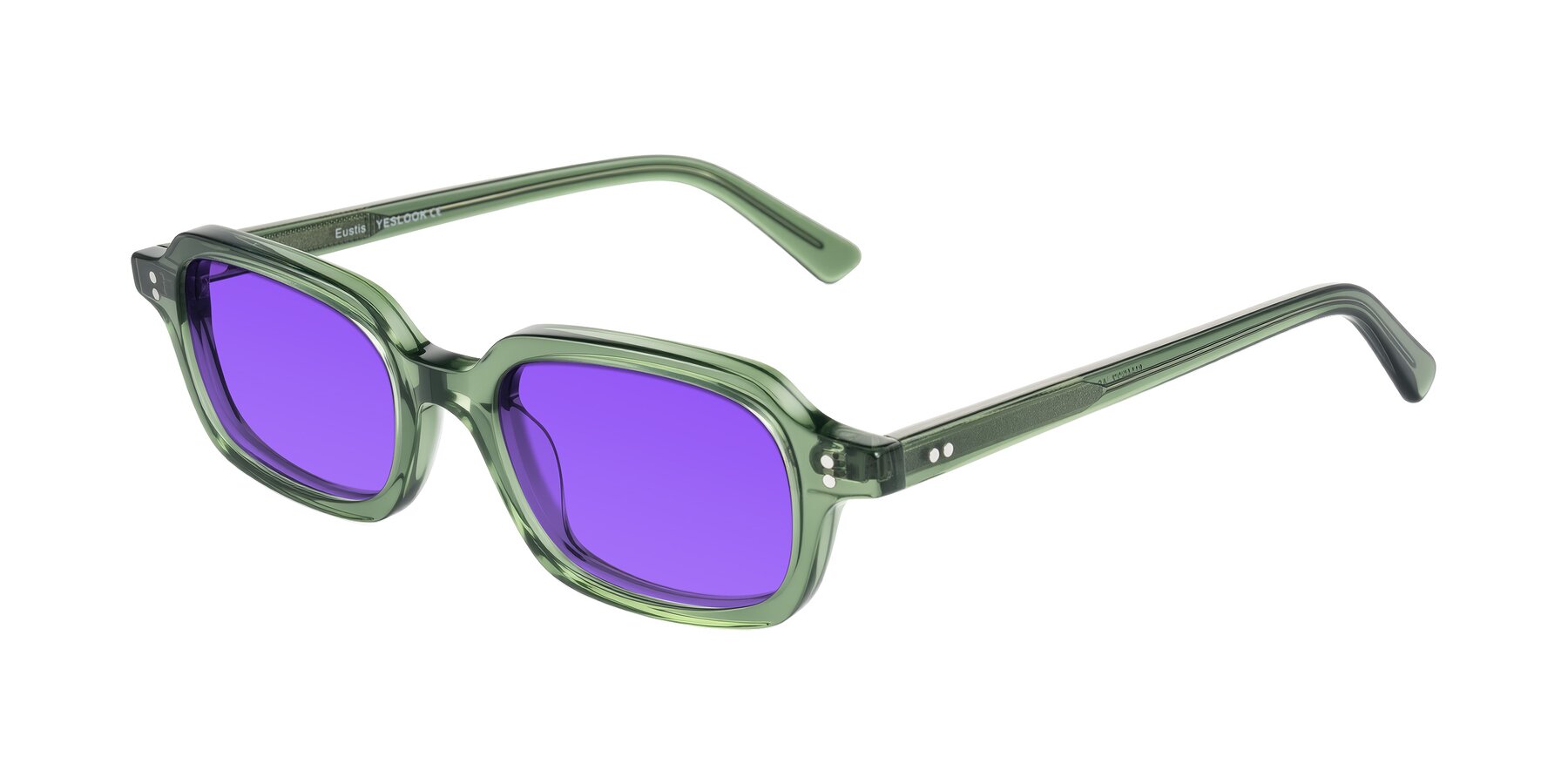 Angle of Eustis in Transparent Green with Purple Tinted Lenses