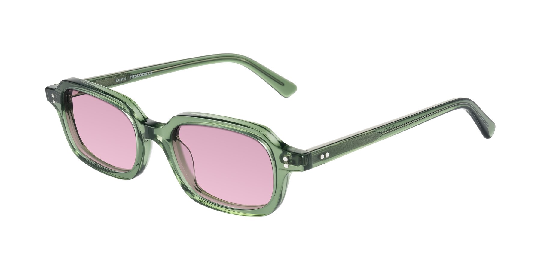 Angle of Eustis in Transparent Green with Light Wine Tinted Lenses