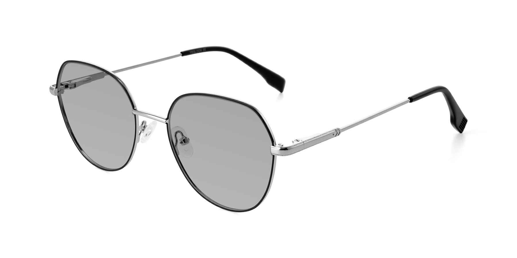 Angle of Deva in Black/Silver with Light Gray Tinted Lenses