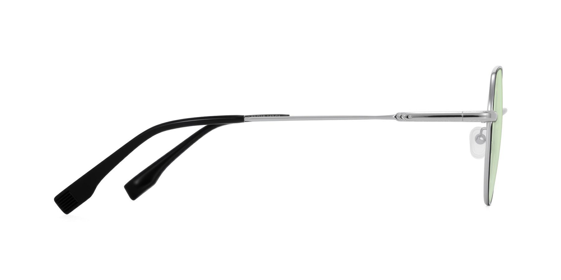 Side of Deva in Black/Silver with Light Green Tinted Lenses