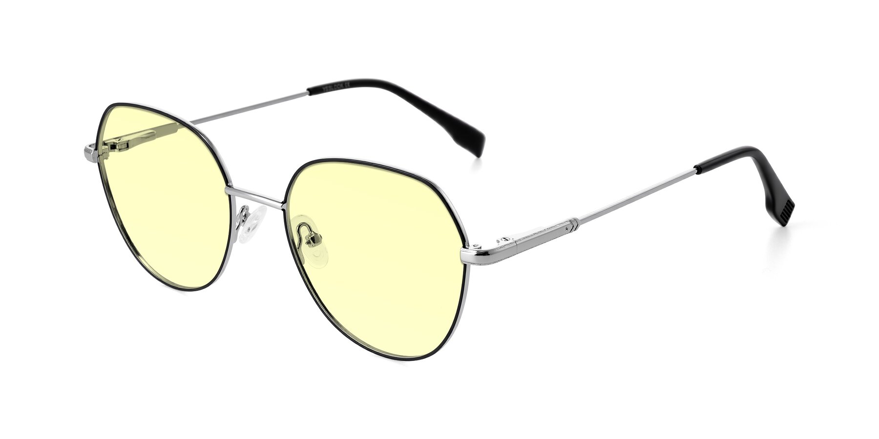 Angle of Deva in Black/Silver with Light Yellow Tinted Lenses