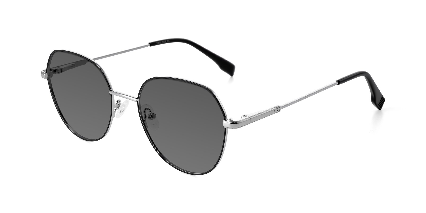 Angle of Deva in Black/Silver with Medium Gray Tinted Lenses