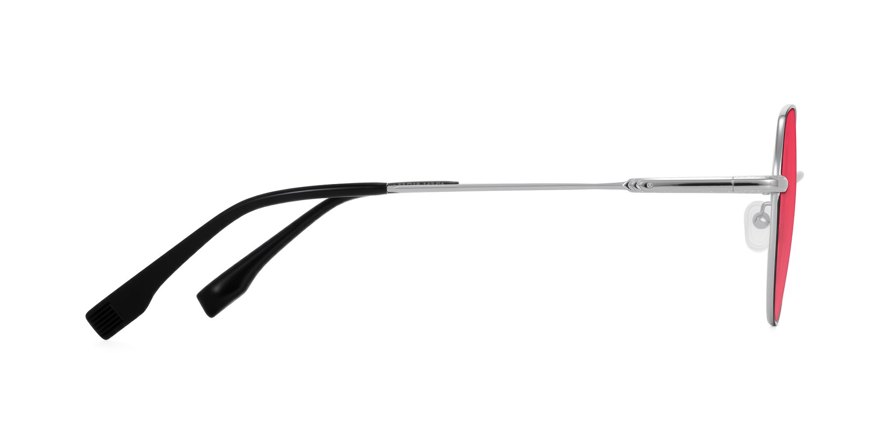 Side of Deva in Black/Silver with Red Tinted Lenses