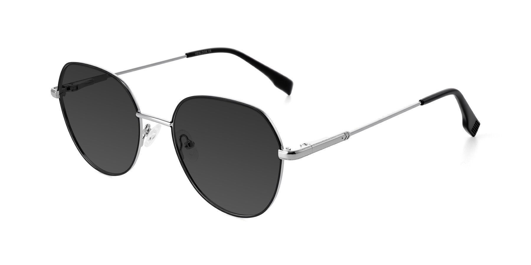 Angle of Deva in Black/Silver with Gray Tinted Lenses