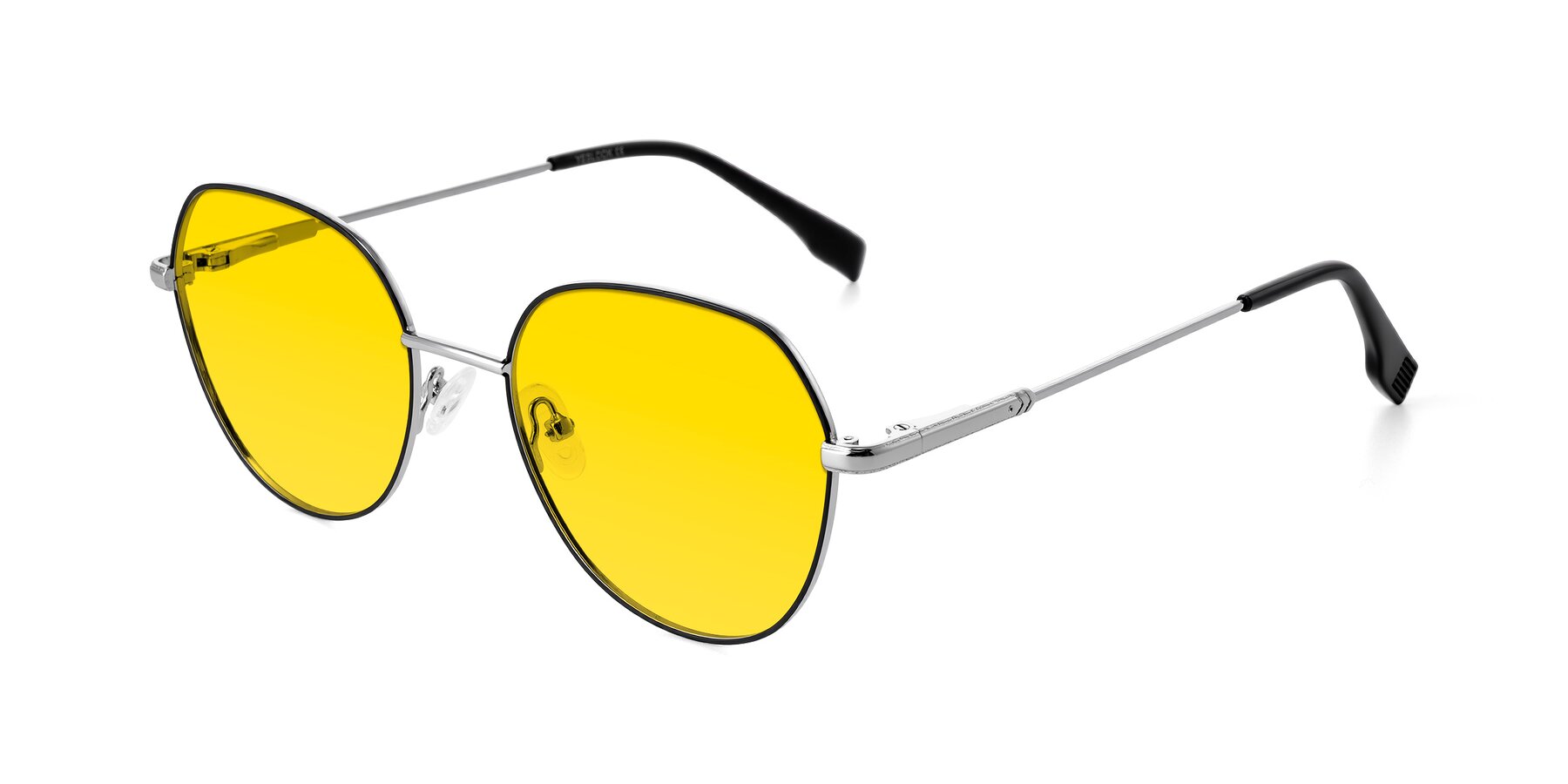 Angle of Deva in Black/Silver with Yellow Tinted Lenses