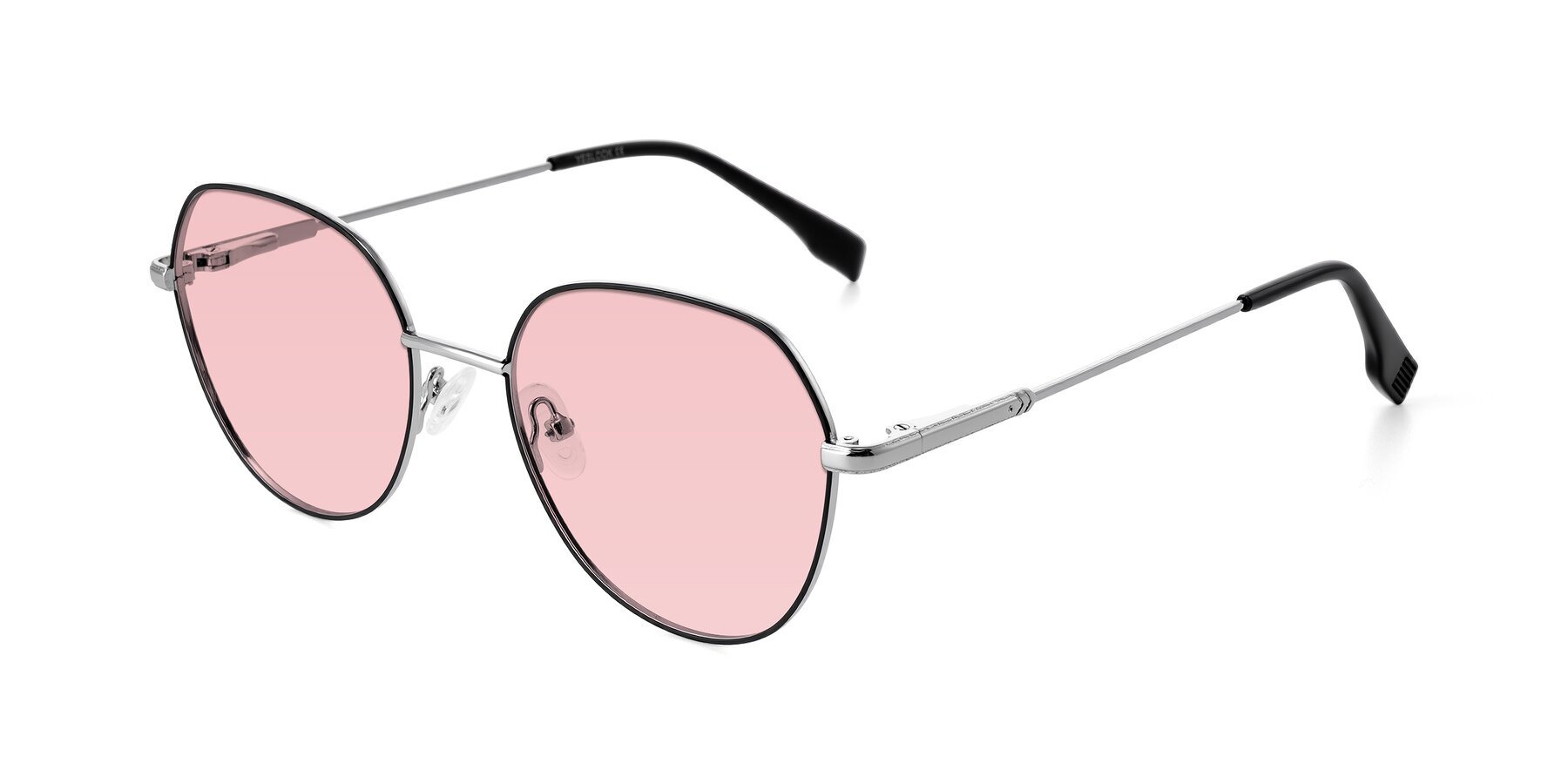 Angle of Deva in Black/Silver with Light Garnet Tinted Lenses