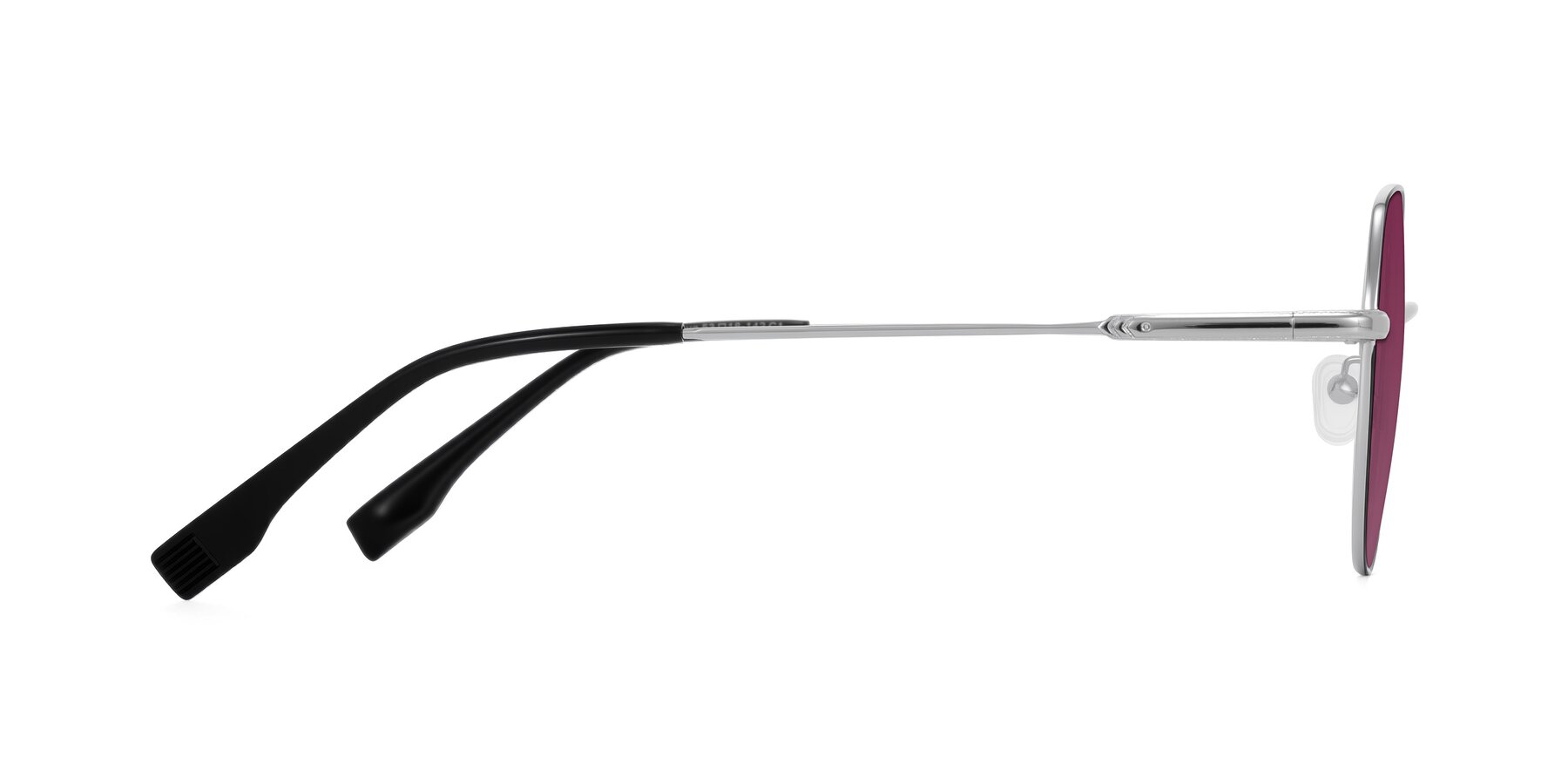 Side of Deva in Black/Silver with Wine Tinted Lenses