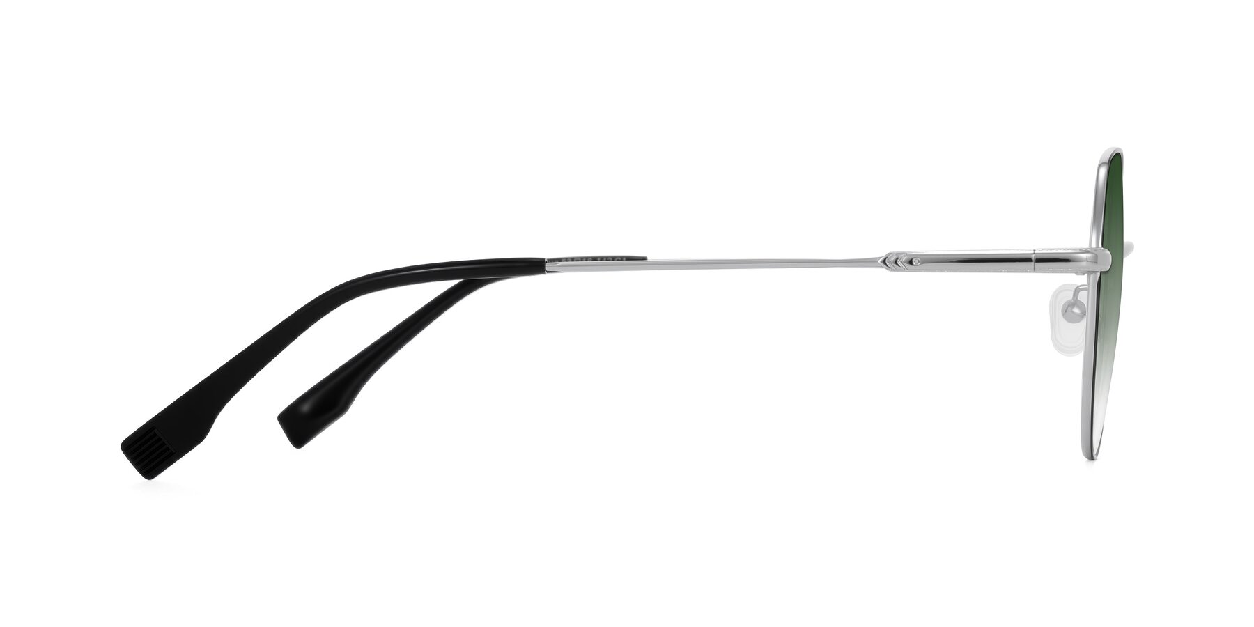 Side of Deva in Black/Silver with Green Gradient Lenses