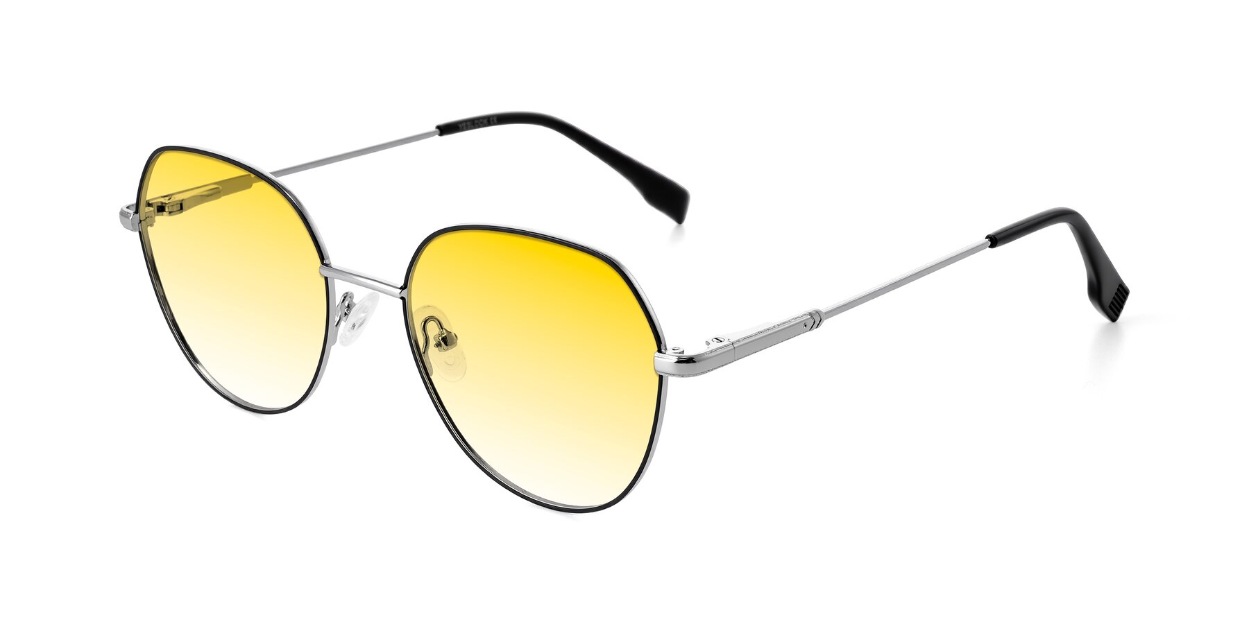 Angle of Deva in Black/Silver with Yellow Gradient Lenses