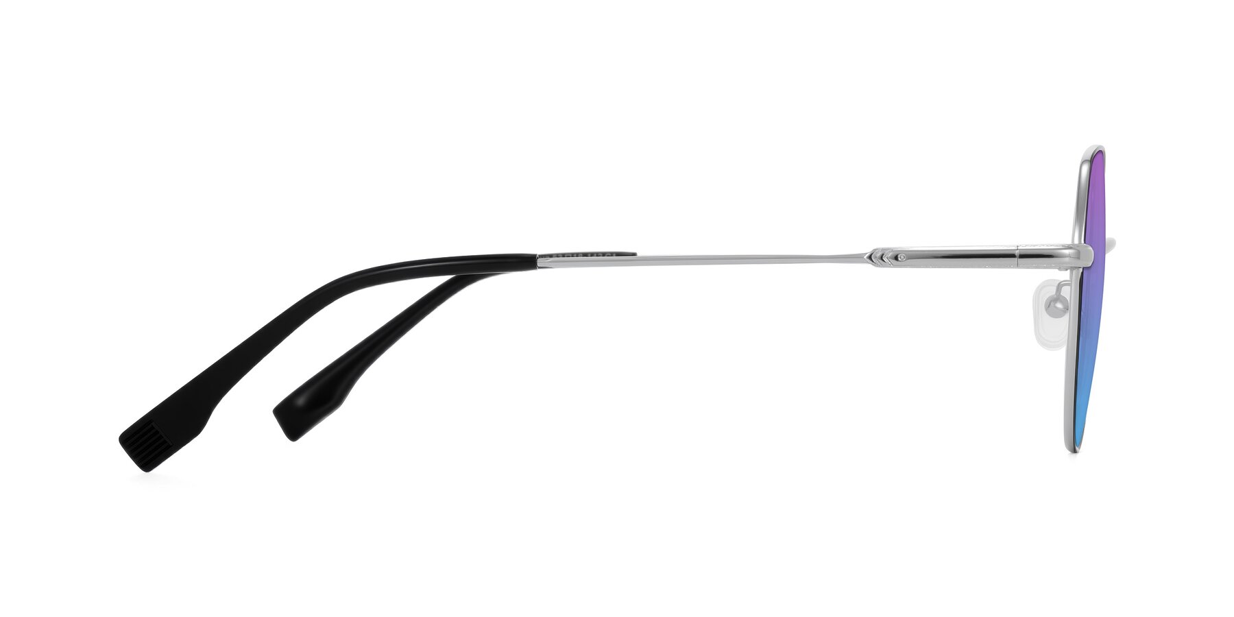 Side of Deva in Black/Silver with Purple / Blue Gradient Lenses