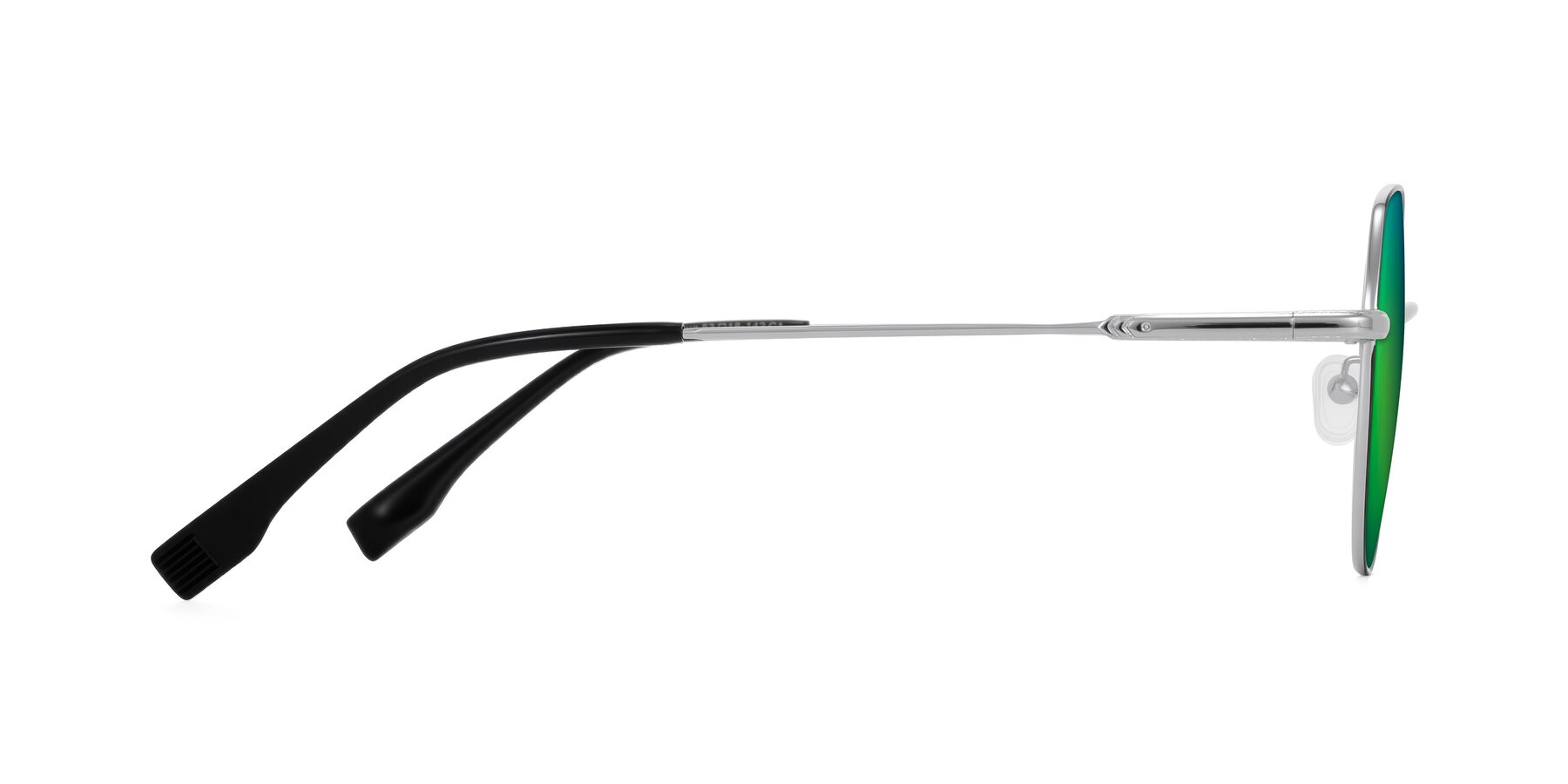 Side of Deva in Black/Silver with Green Mirrored Lenses
