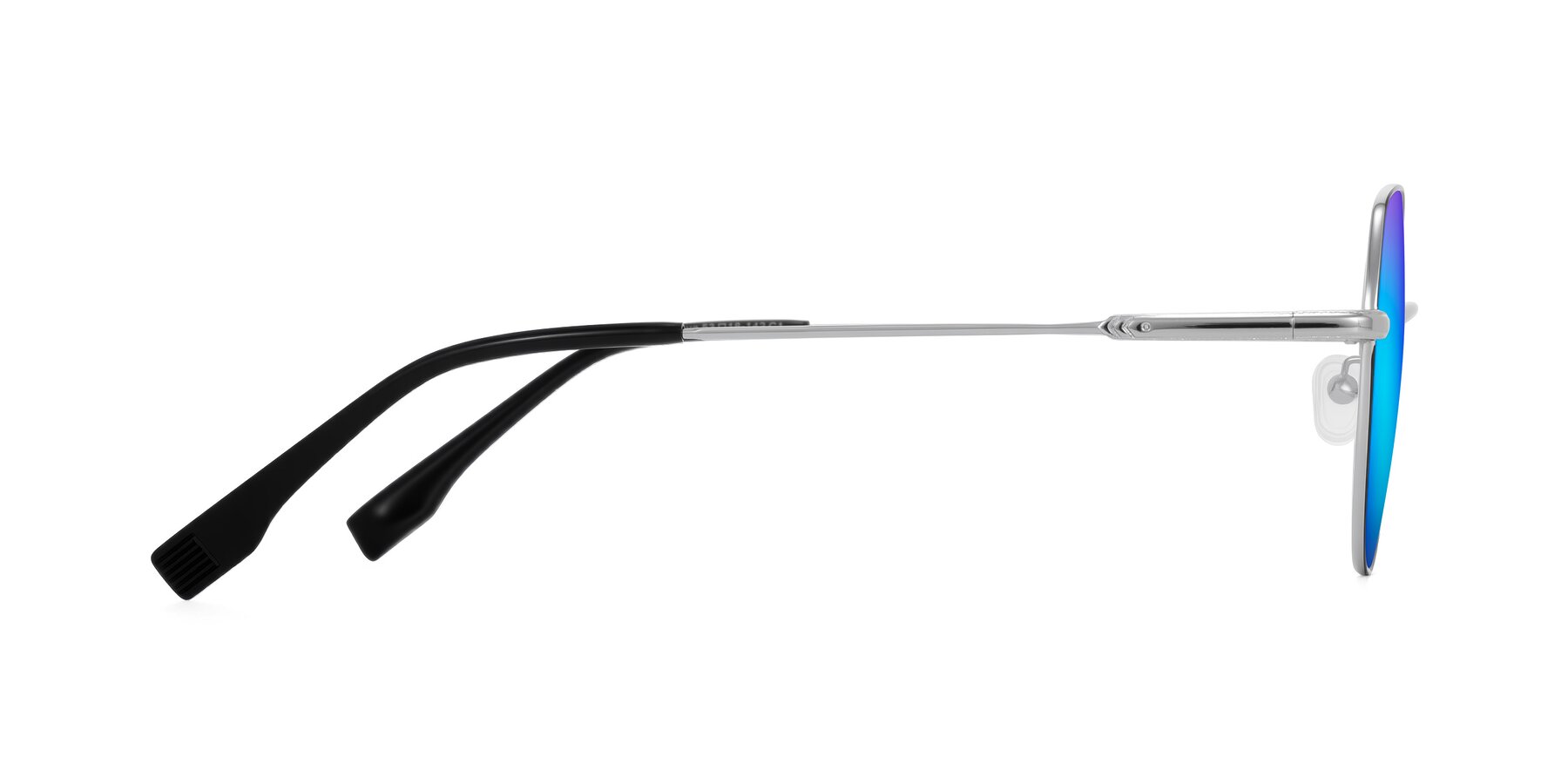 Side of Deva in Black/Silver with Blue Mirrored Lenses
