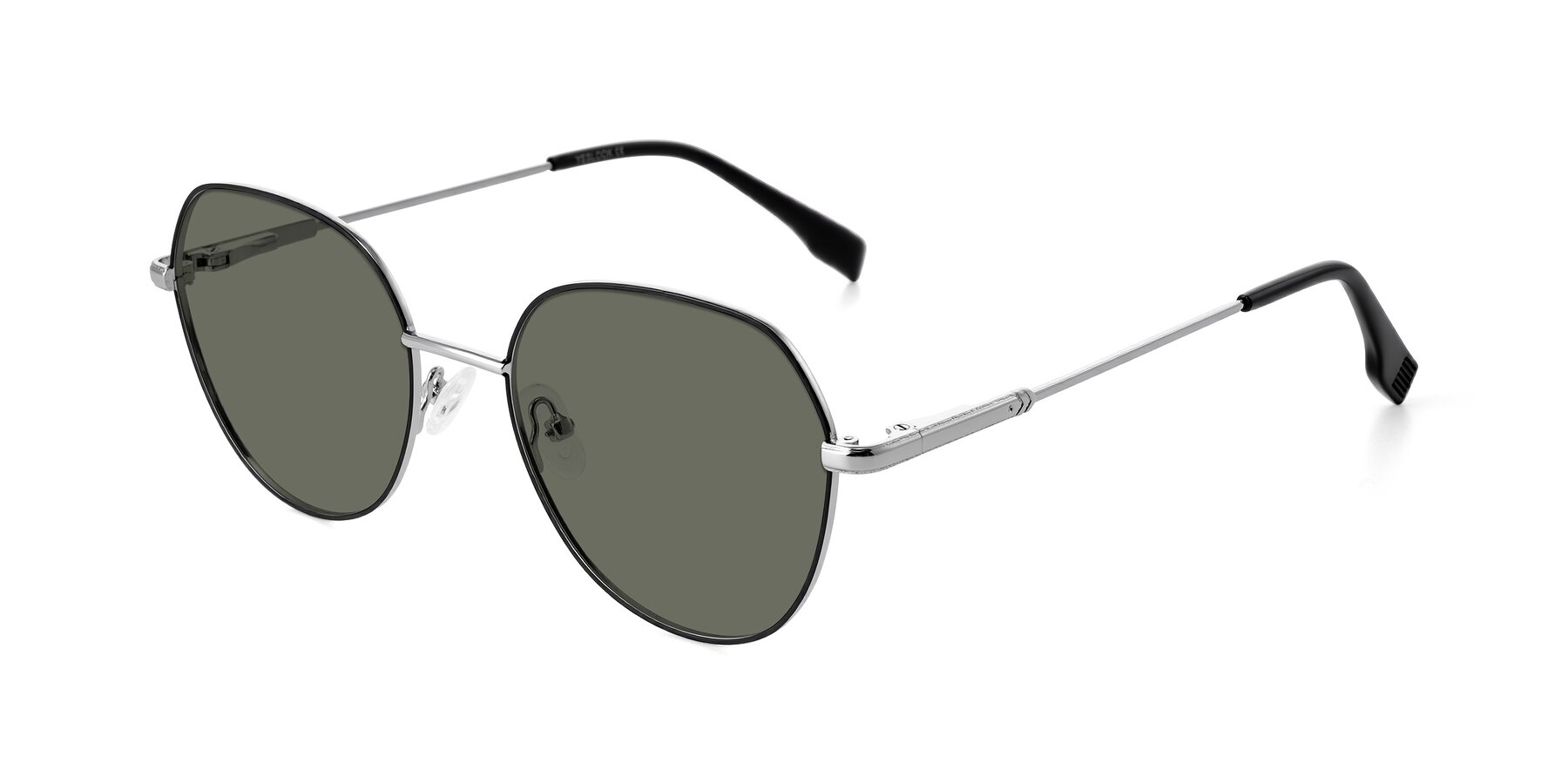 Angle of Deva in Black/Silver with Gray Polarized Lenses