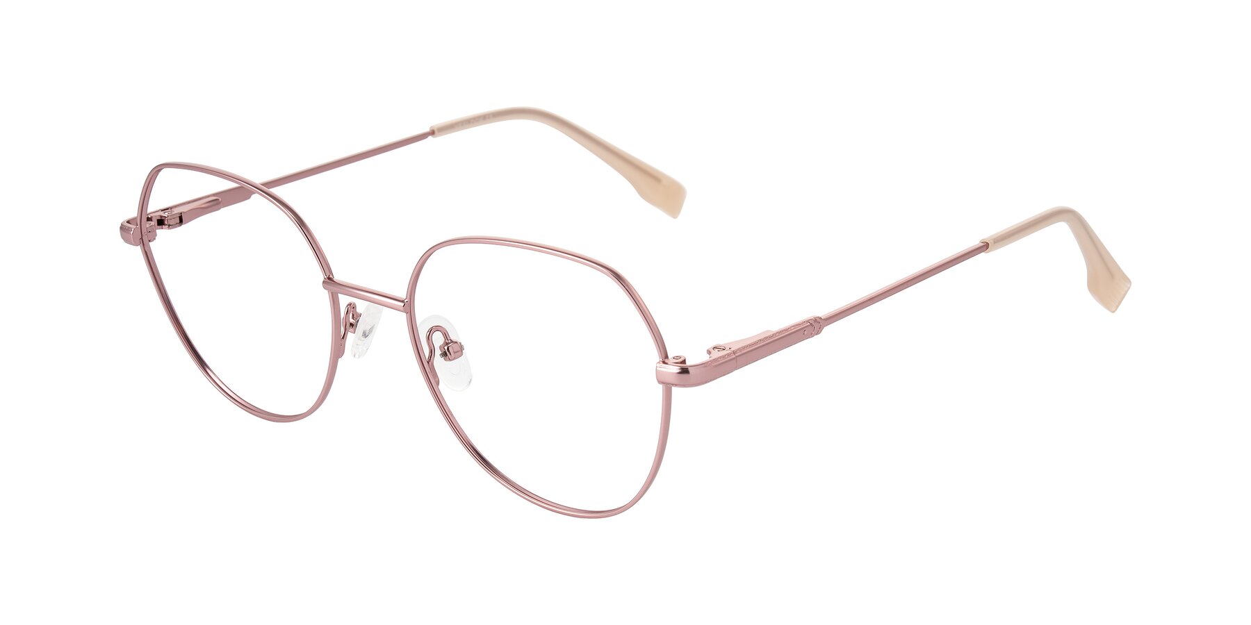 Angle of Deva in Rose Gold with Clear Eyeglass Lenses