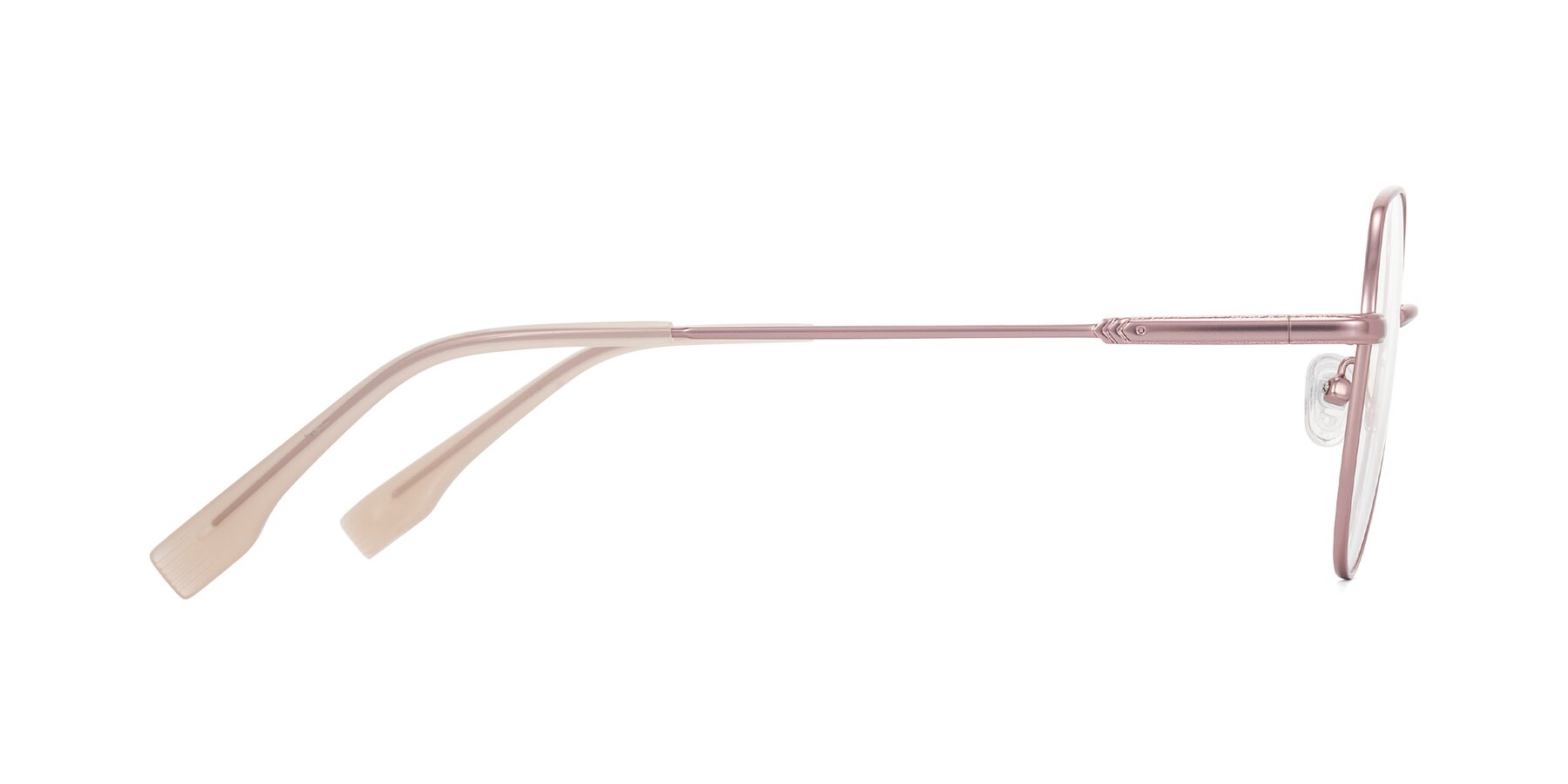 Side of Deva in Rose Gold with Clear Eyeglass Lenses