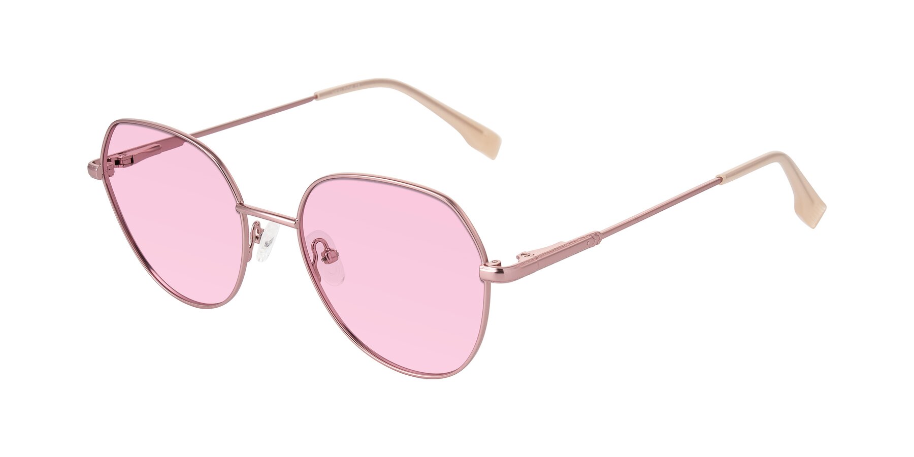 Angle of Deva in Rose Gold with Light Pink Tinted Lenses