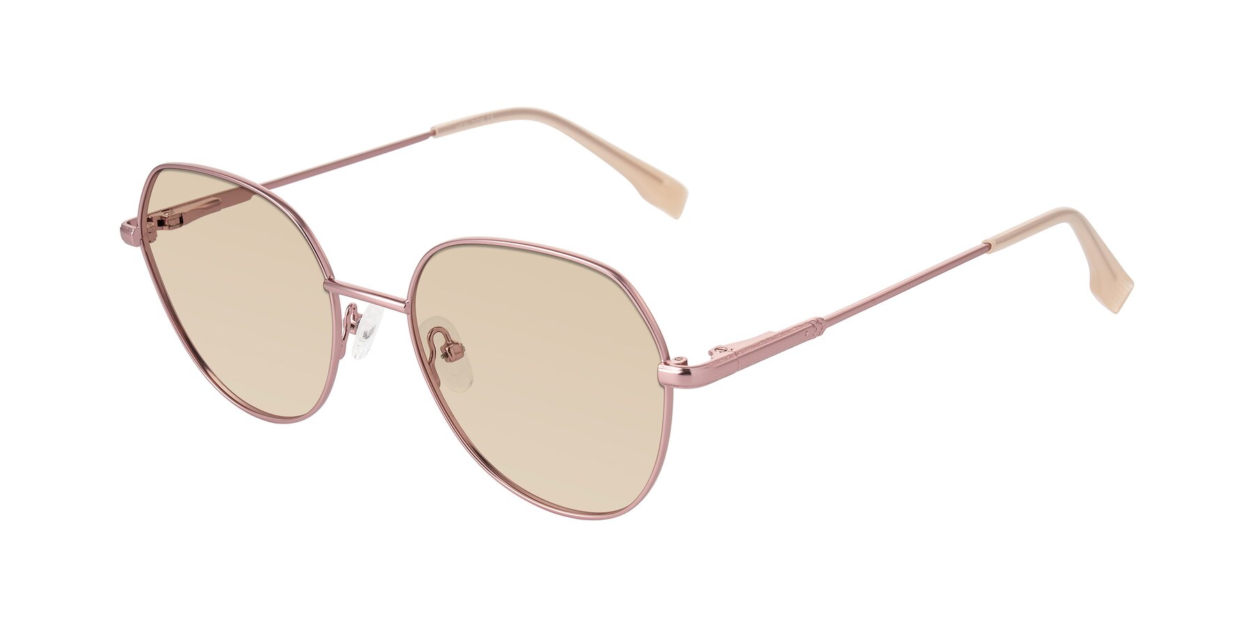 Angle of Deva in Rose Gold with Light Brown Tinted Lenses