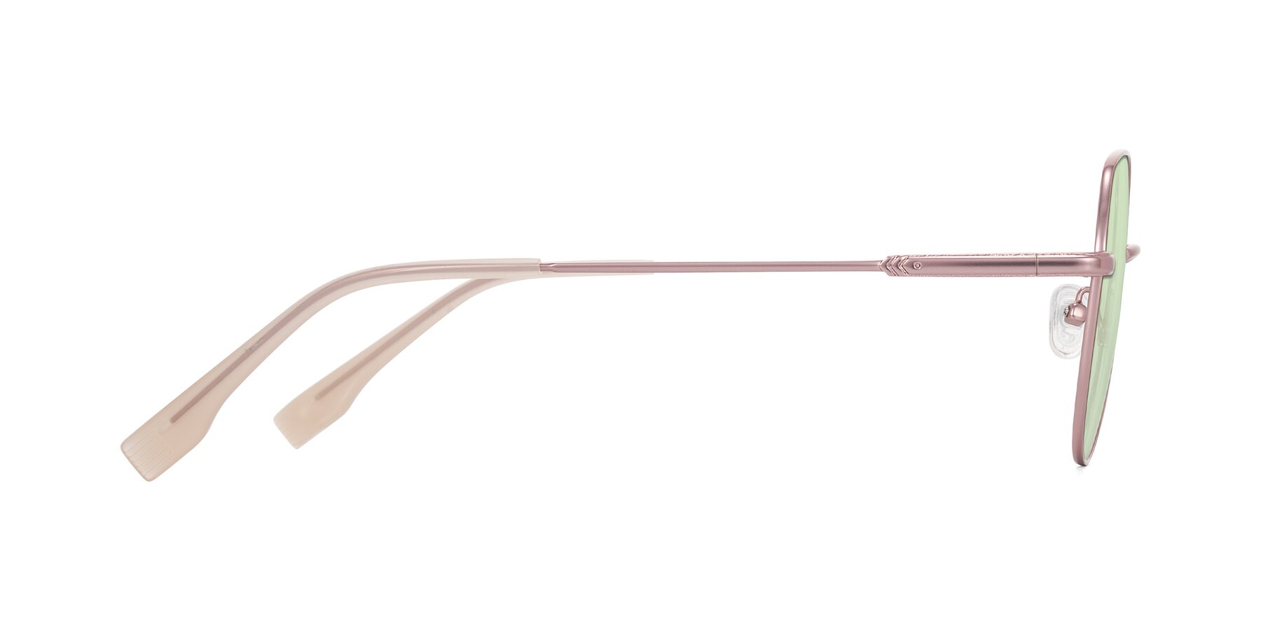 Side of Deva in Rose Gold with Light Green Tinted Lenses