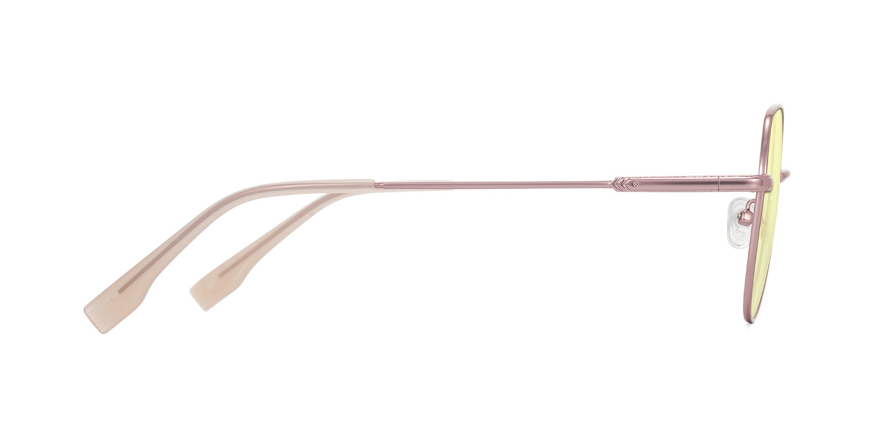 Side of Deva in Rose Gold with Light Yellow Tinted Lenses
