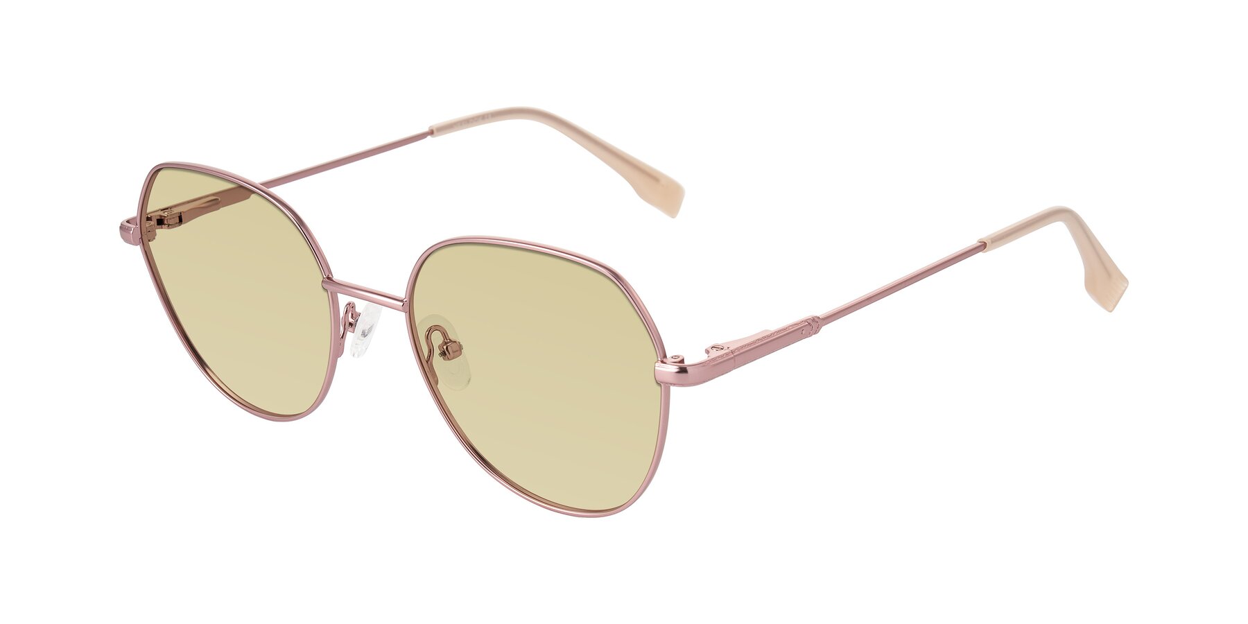 Angle of Deva in Rose Gold with Light Champagne Tinted Lenses