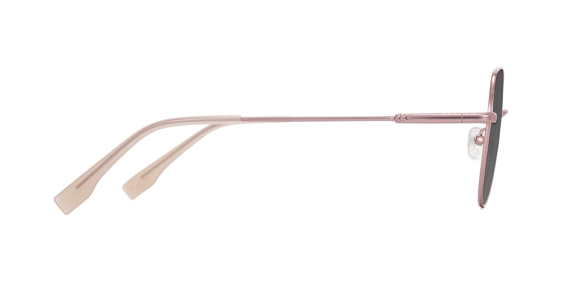 Side of Deva in Rose Gold with Medium Gray Tinted Lenses