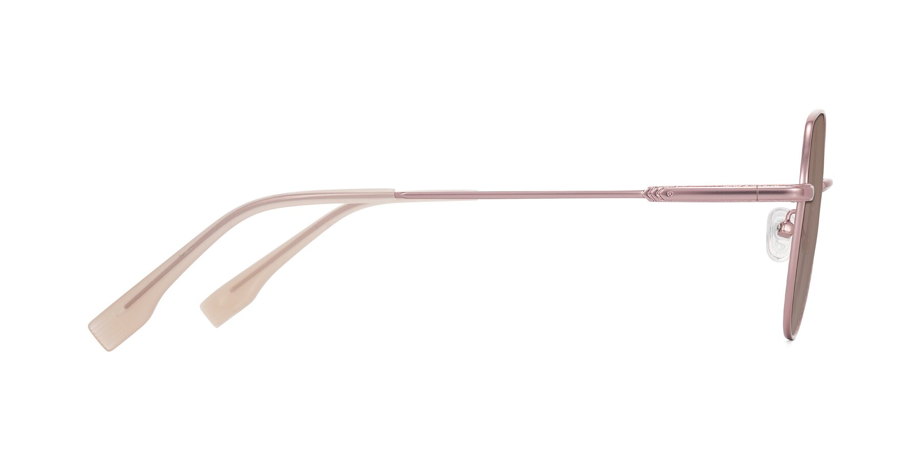 Side of Deva in Rose Gold with Medium Brown Tinted Lenses