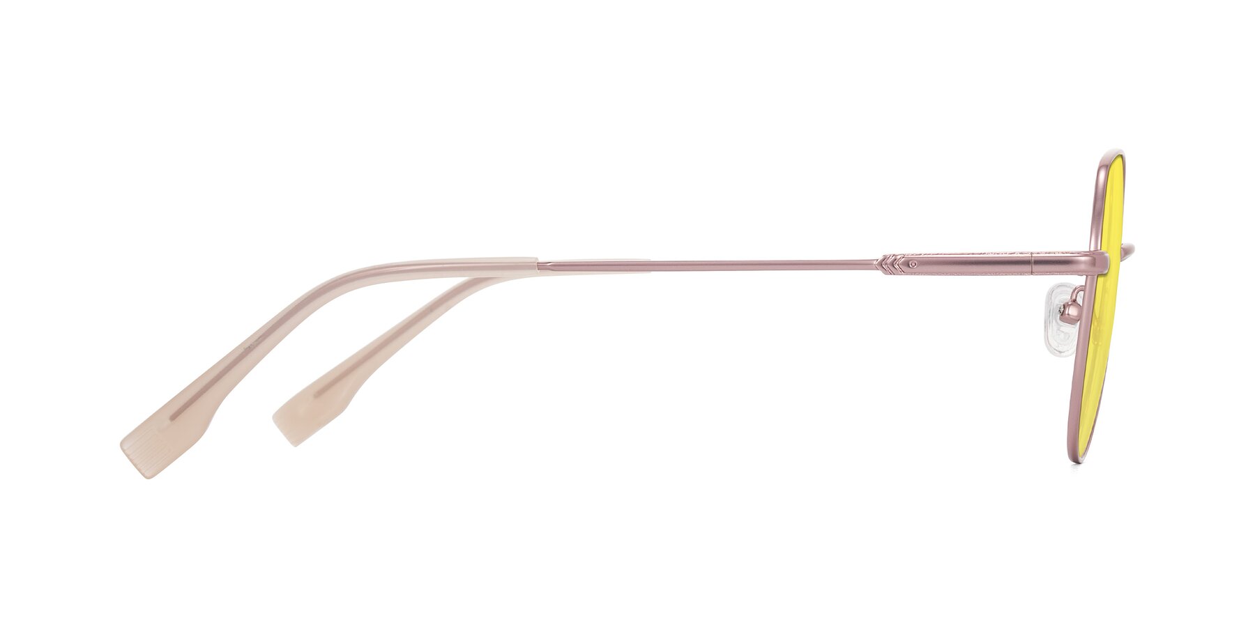 Side of Deva in Rose Gold with Medium Yellow Tinted Lenses