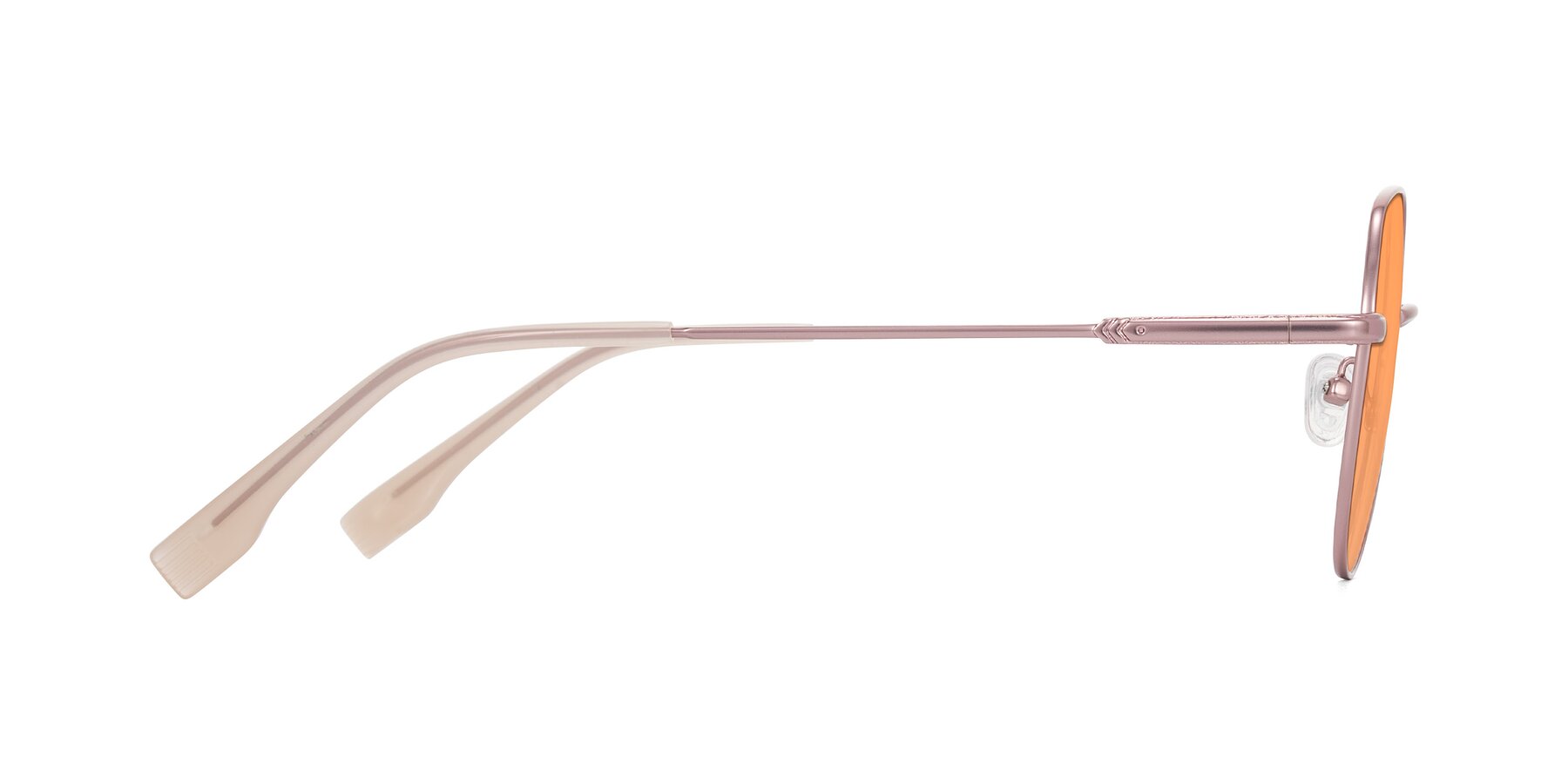 Side of Deva in Rose Gold with Medium Orange Tinted Lenses