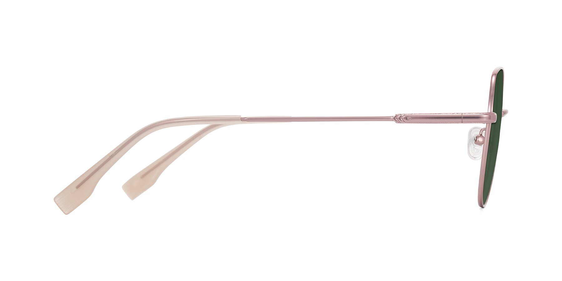 Side of Deva in Rose Gold with Green Tinted Lenses
