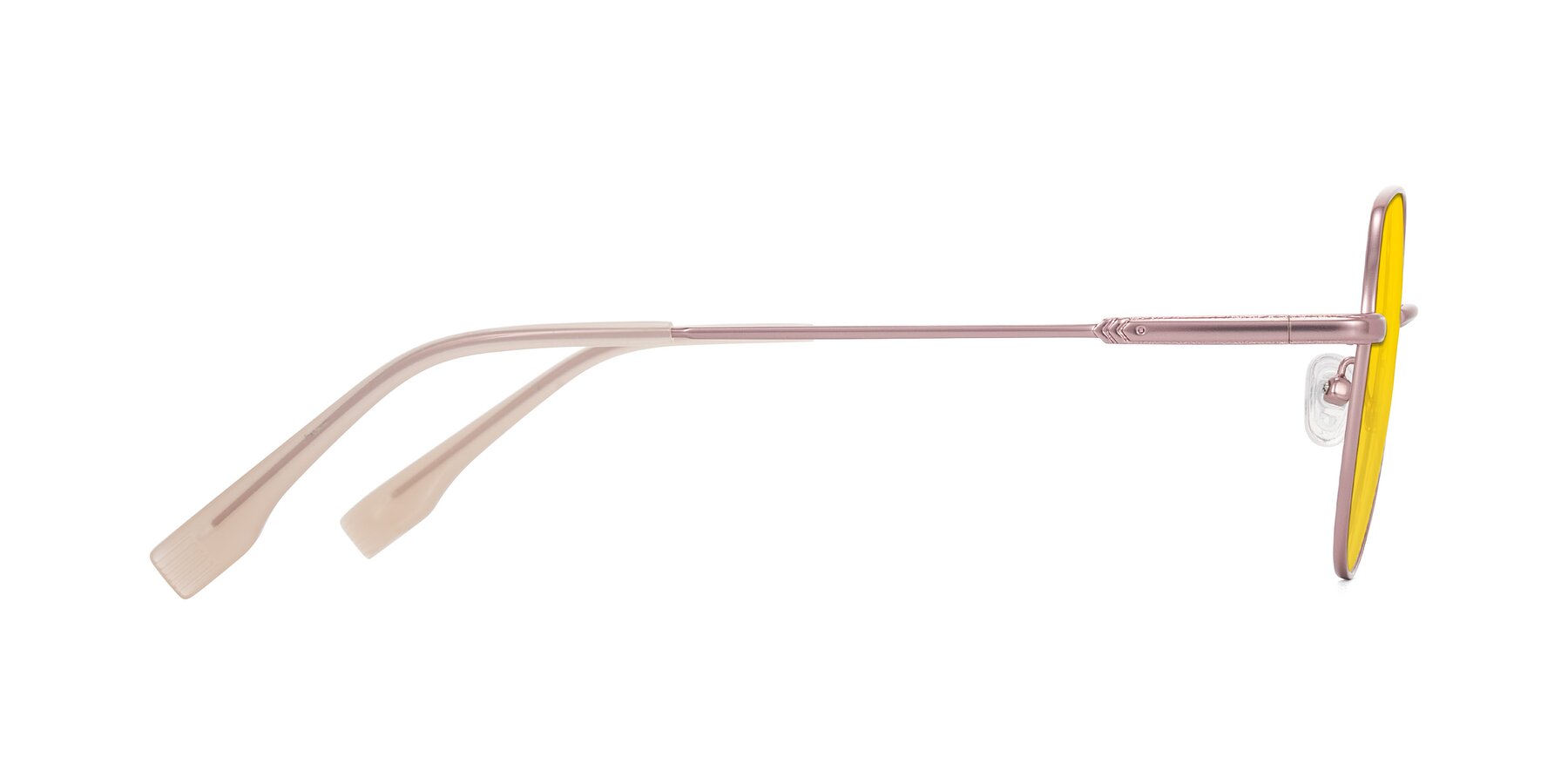 Side of Deva in Rose Gold with Yellow Tinted Lenses