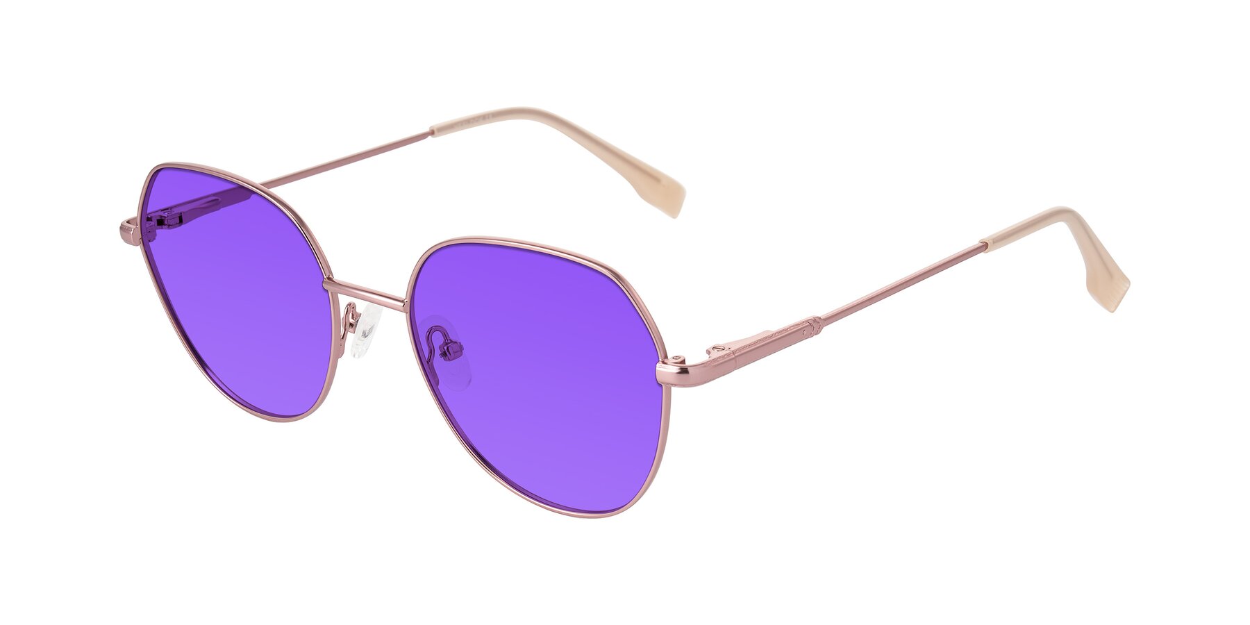 Angle of Deva in Rose Gold with Purple Tinted Lenses