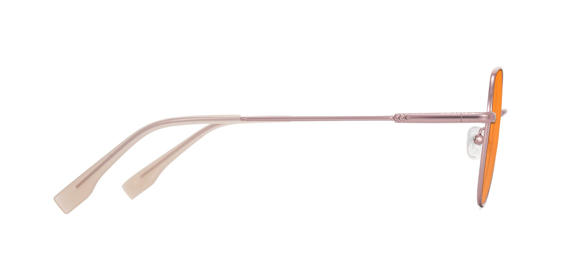 Side of Deva in Rose Gold with Orange Tinted Lenses