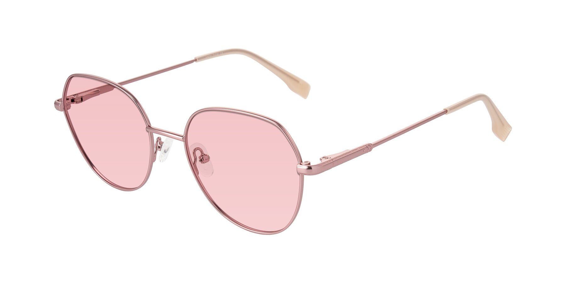 Angle of Deva in Rose Gold with Light Garnet Tinted Lenses