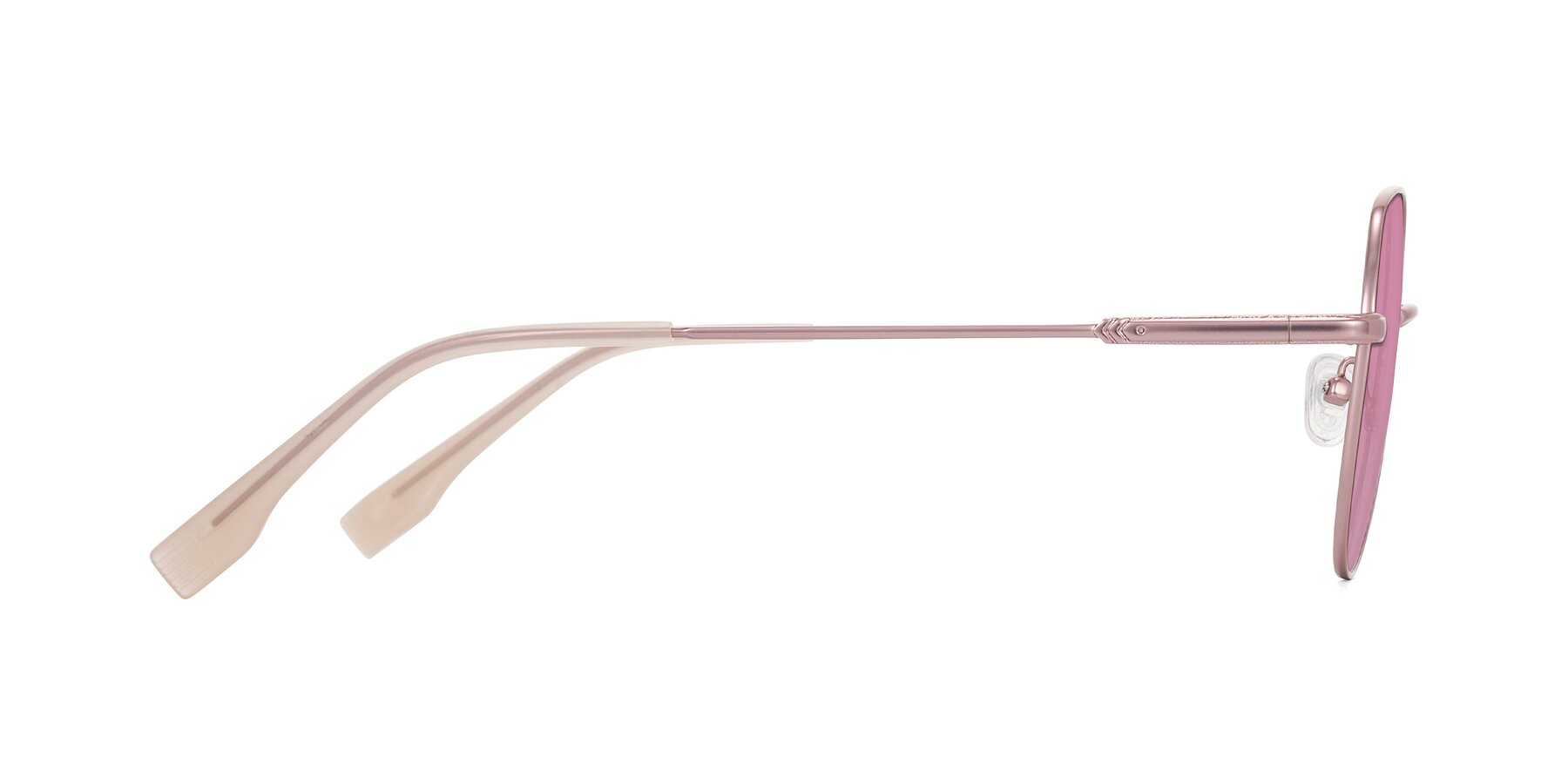 Side of Deva in Rose Gold with Medium Wine Tinted Lenses
