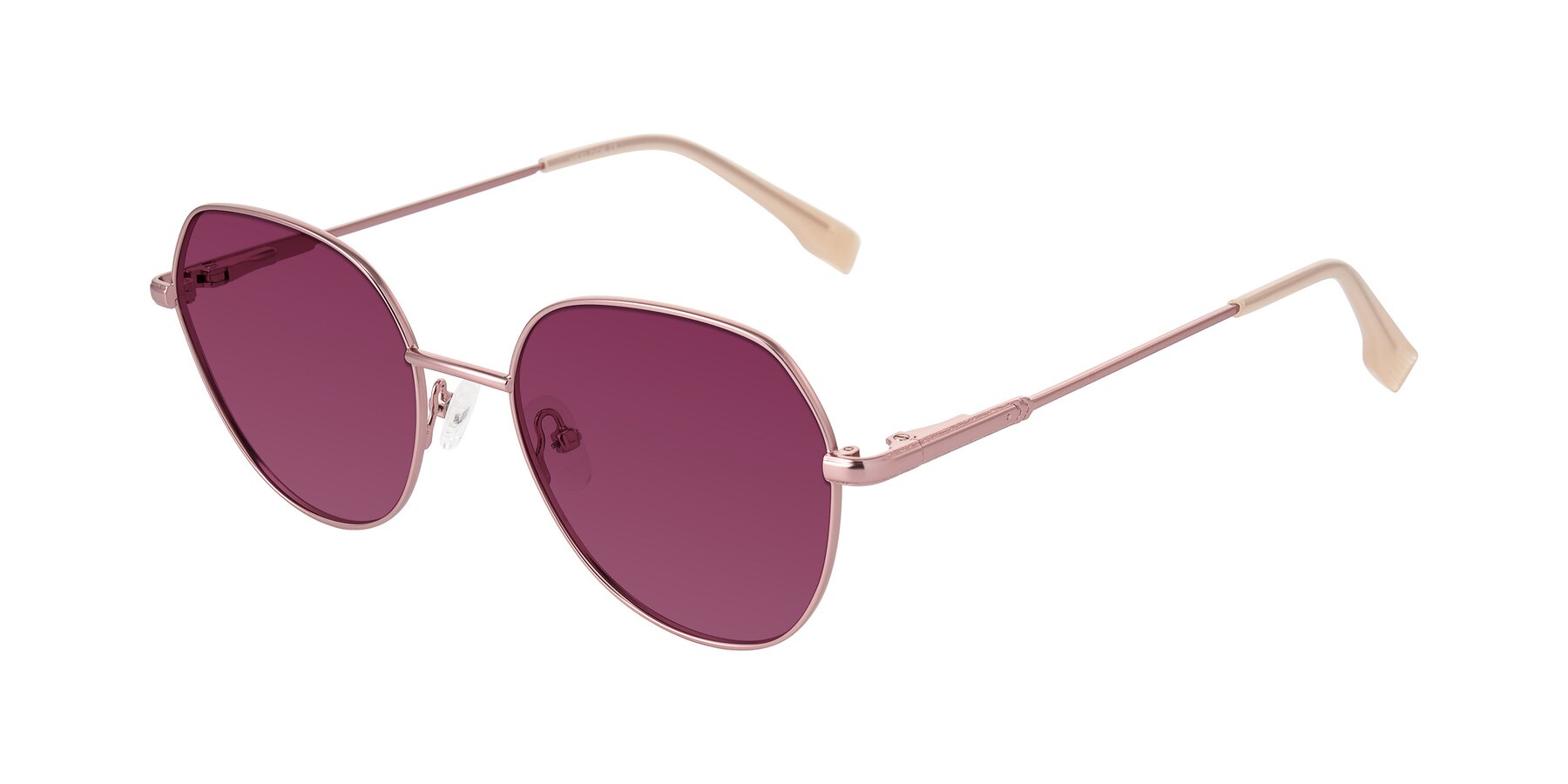 Angle of Deva in Rose Gold with Wine Tinted Lenses